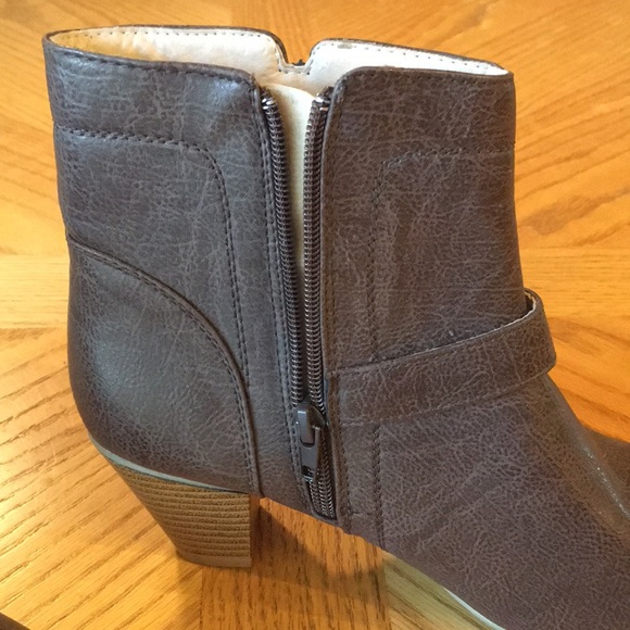 Brown Faux Leather Booties - Picture 3 of 8